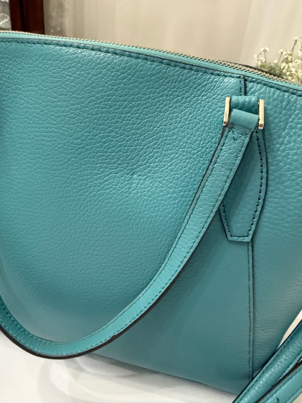 Kate Spade New York Turquoise Leather Satchel - Picture 6 of 10